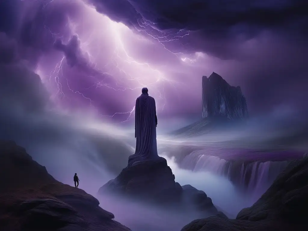 Criaturas mitológicas tormentas Nephilim en un paisaje fascinante