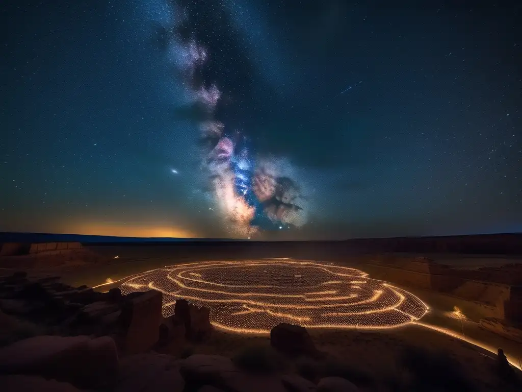 Leyenda estrellas cultura Hopi: Noche estrellada, aldea Hopi, constelaciones, río luminoso, misterio y belleza