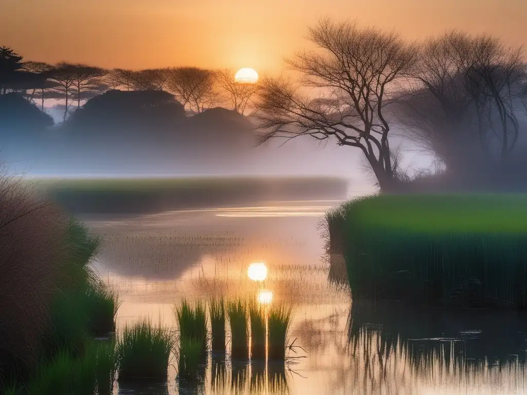 Paisaje invernal en Japón: Grulla japonesa sagrada y naturaleza tranquila