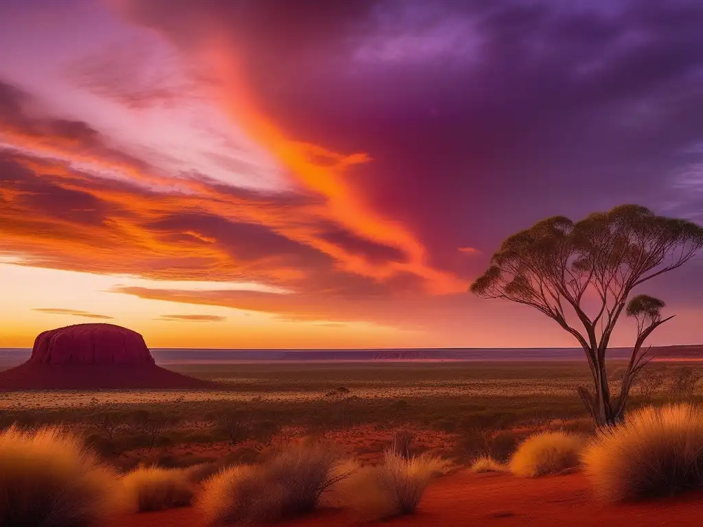 Paisaje australiano con espíritus antepasados: tradición oral y conexión con la tierra