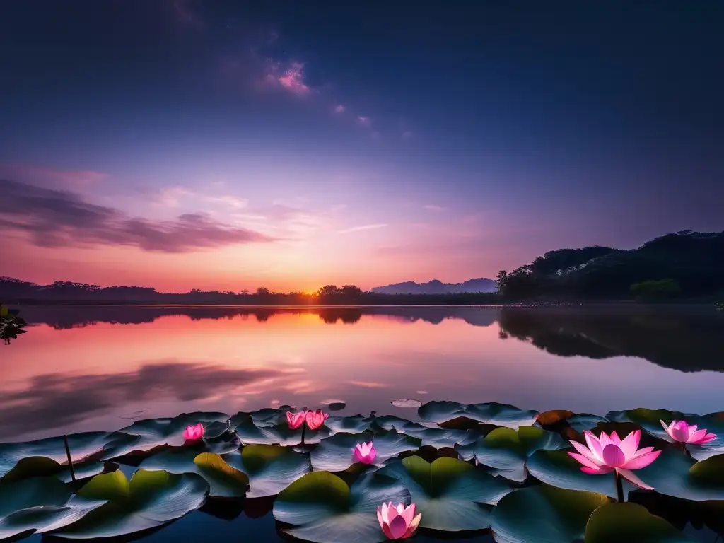 Paisaje místico al atardecer con Tortuga Negra del Norte en mitología china