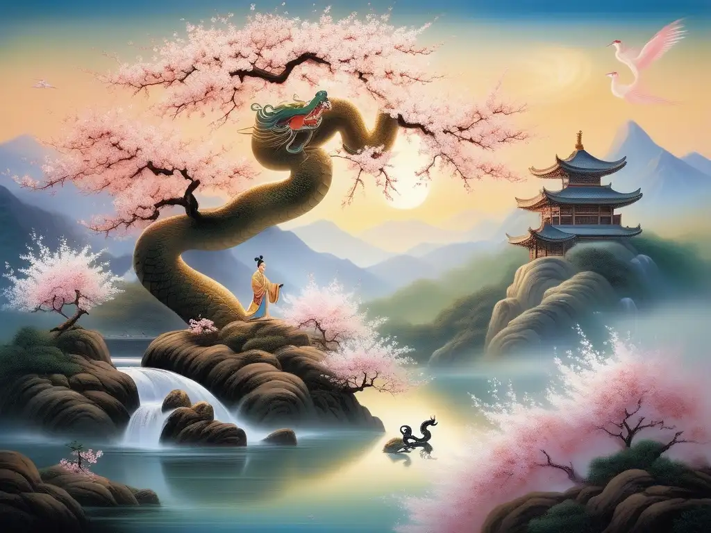 Pintura mágica: Espíritu de la serpiente blanca en la mitología china