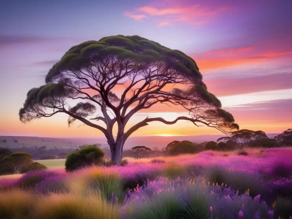 Paisaje australiano al atardecer: Dioses de la cosecha y fertilidad Australiana