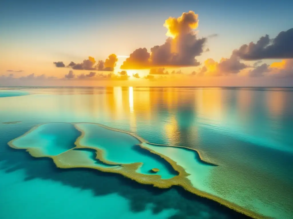 Paisaje mágico del océano Pacífico en Kiribati con influencia de monstruos marinos