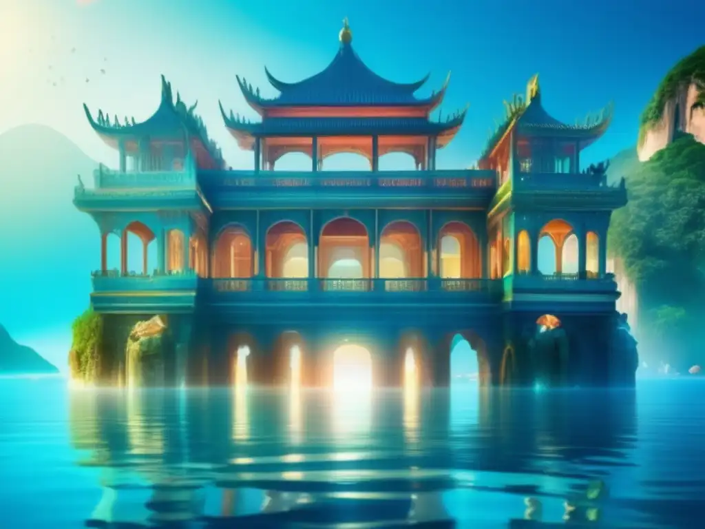 Palacio subacuático Río, sirenas de la mitología china, una imagen etérea y soñadora que transporta al mundo encantador de los cuentos antiguos