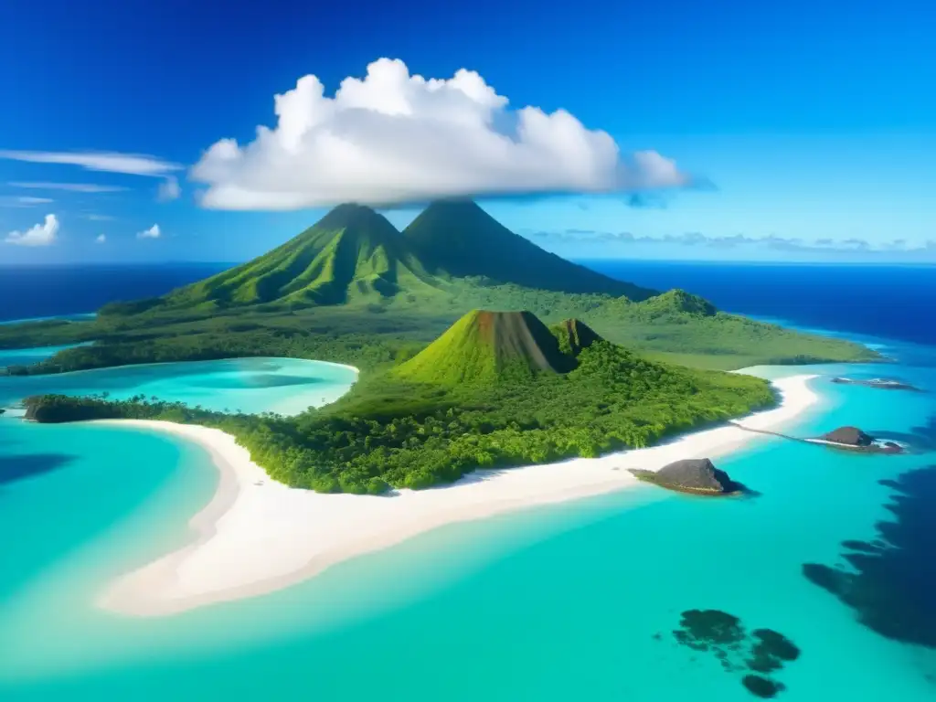 Leyendas mitológicas de Oceanía en un paraíso tropical con guardianes místicos y naturaleza exuberante