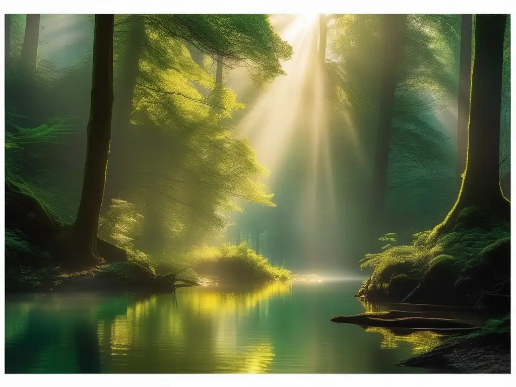 Bosque encantado de Brocéliande con leyendas artúricas y criaturas místicas