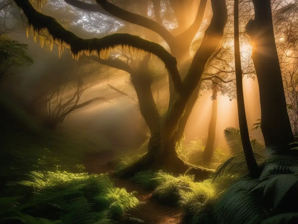 Ritos de Sanación Criaturas Míticas: Enigmático bosque encantado con 'El Guardián de la Curación' irradiando sabiduría y energía sanadora