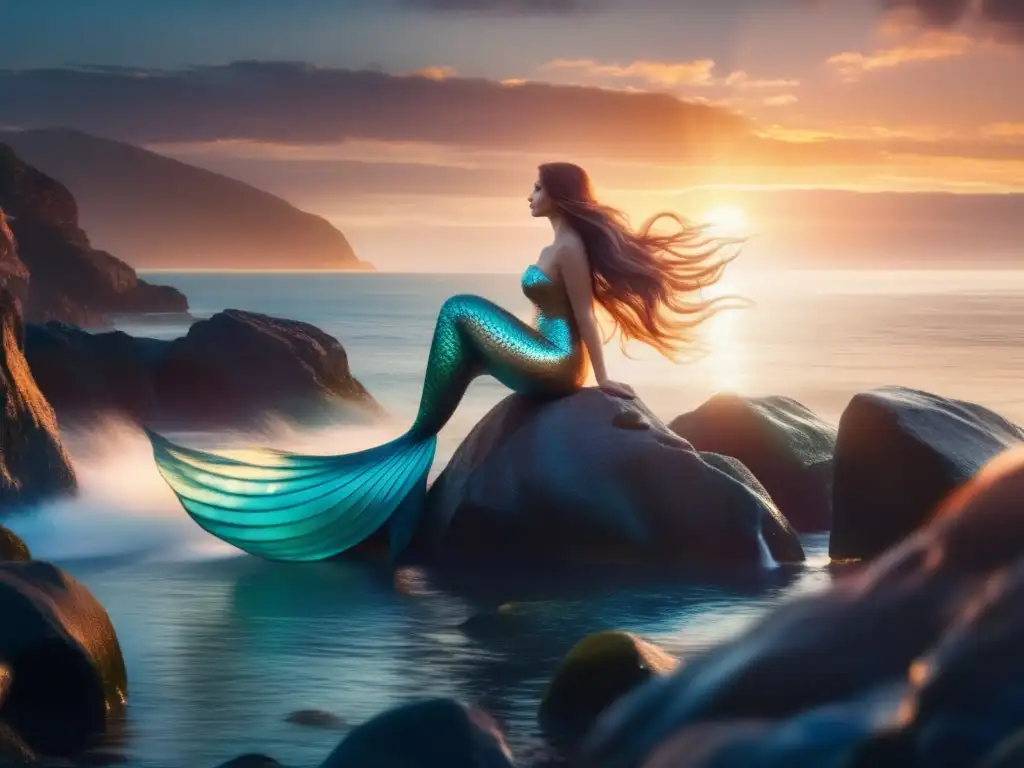 Sirena mitológica: humanoave misteriosa en el mar tranquil, duality entre seres griegos y encanto