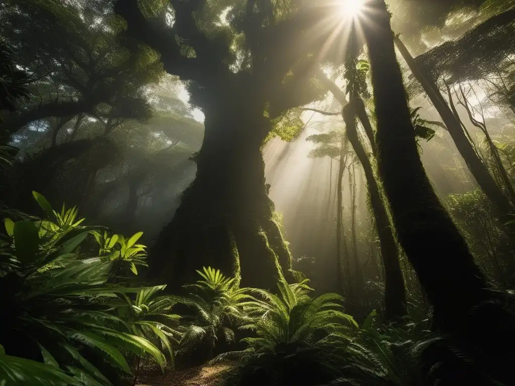 La Maldición del Sisimite: Criatura Legendaria América Central en misterioso bosque con figura imponente