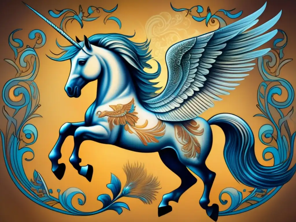 Tatuaje Pegaso alado: Encanto de los caballos en la piel