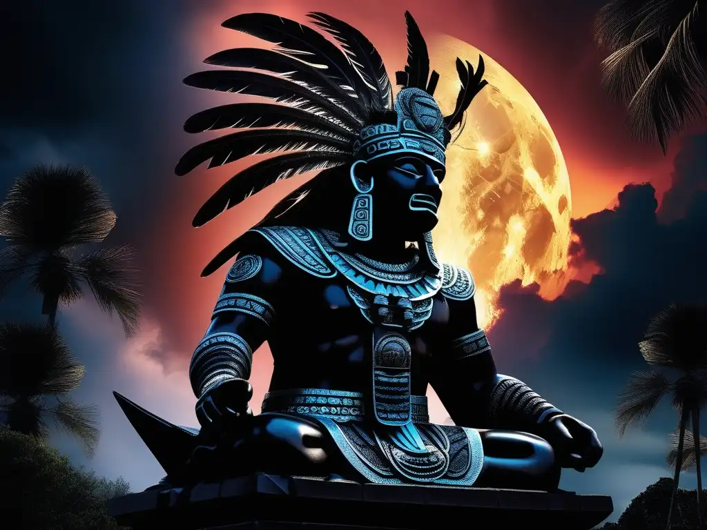 Imagen: Tezcatlipoca, dios azteca de tormentas nocturnas, en majestuoso caos celestial