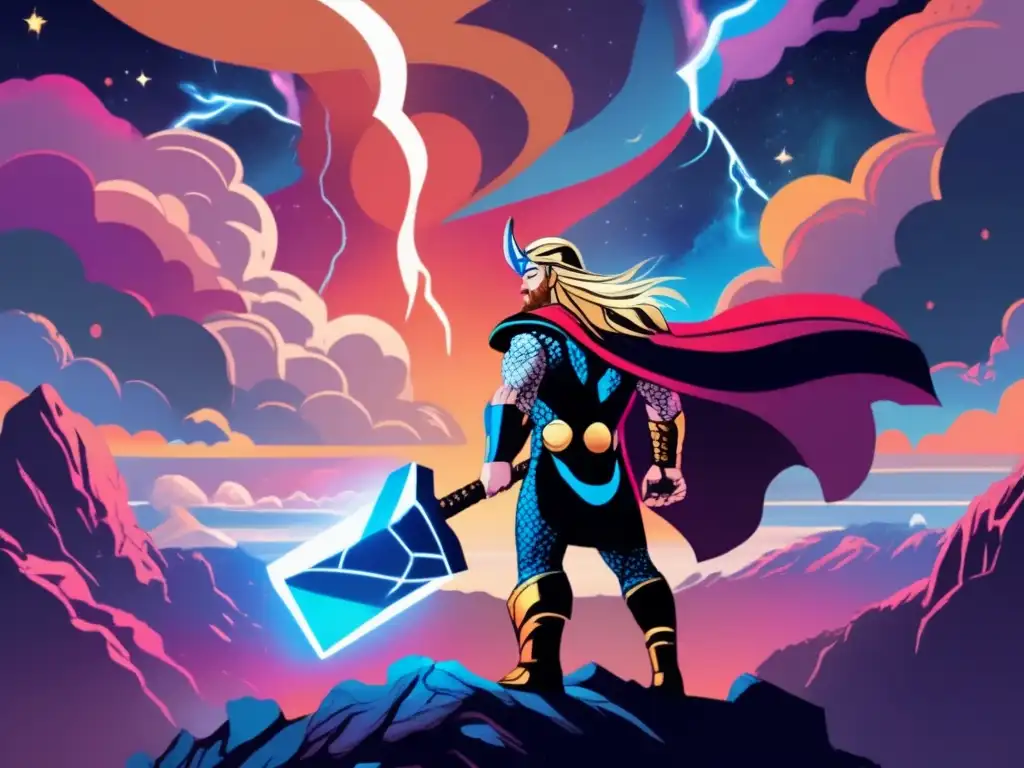 Thor con criaturas mitológicas: belleza y poder