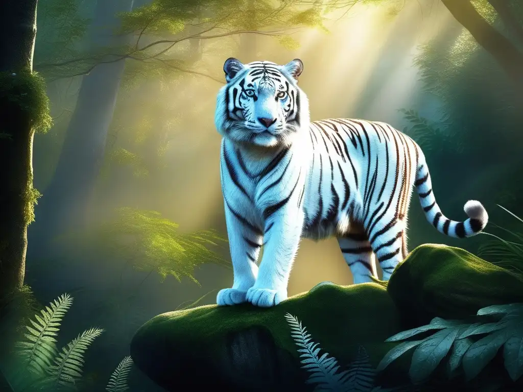 Tigre blanco místico en la mitología asiática