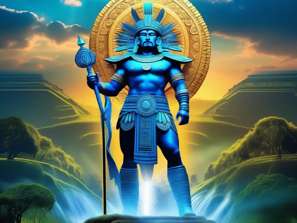 Tláloc, dios azteca de la lluvia y la fertilidad Tláloc, dios azteca de la lluvia y fertilidad, en una imagen mística que muestra su poder y simbolismo