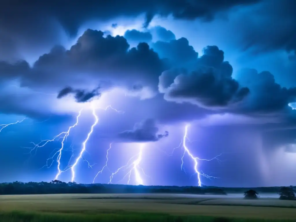 Criaturas mitológicas en tormenta, fusión de realidades