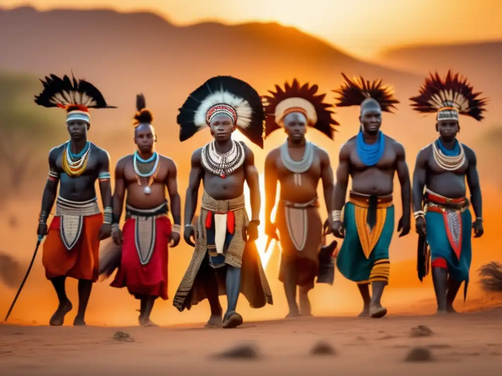 Influencia protectores guerreros tribus africanas en danza ceremonial