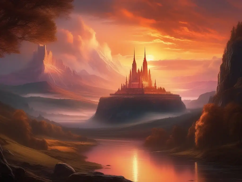 Valhalla mítico: valkyries, fortaleza y paisaje Valquirias mitología nórdica guerreras aladas en Valhalla